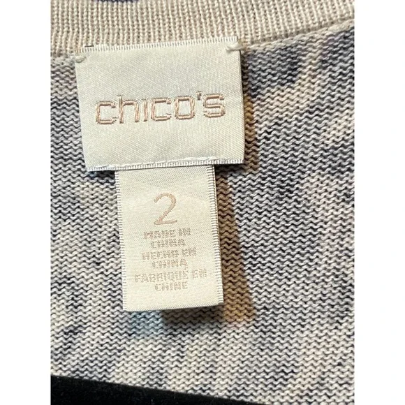 Chicos Paisley Open Front Cardigan Sweater Purple Women Size 2 - Picture 3 of 9